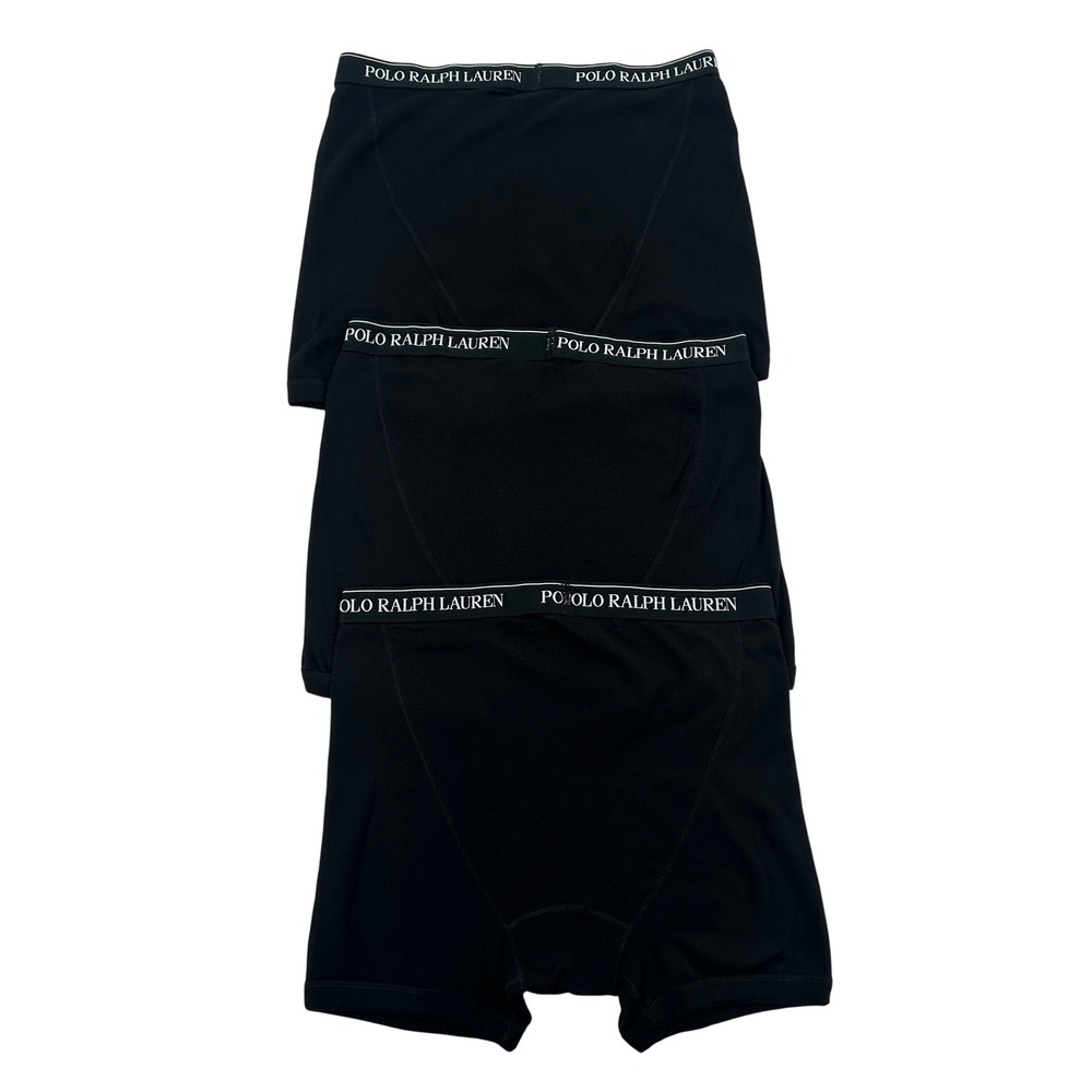 Polo Ralph Lauren Men 3 Pack Boxer Briefs Black Classic Fit XL Red Pony Logo NEW - Picture 2 of 7